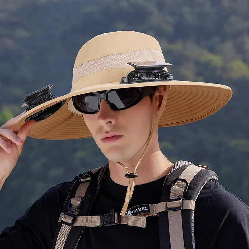 Solar-Powered Dual Fan Hat