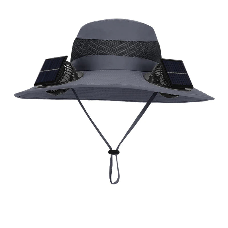 Solar-Powered Dual Fan Hat